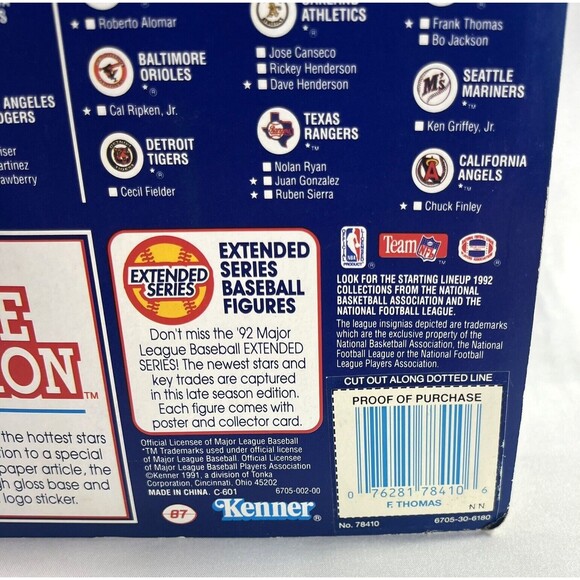 Vintage 1992 Starting Lineup Frank Thomas Chicago White Sox New Factory Sealed - Picture 9 of 9